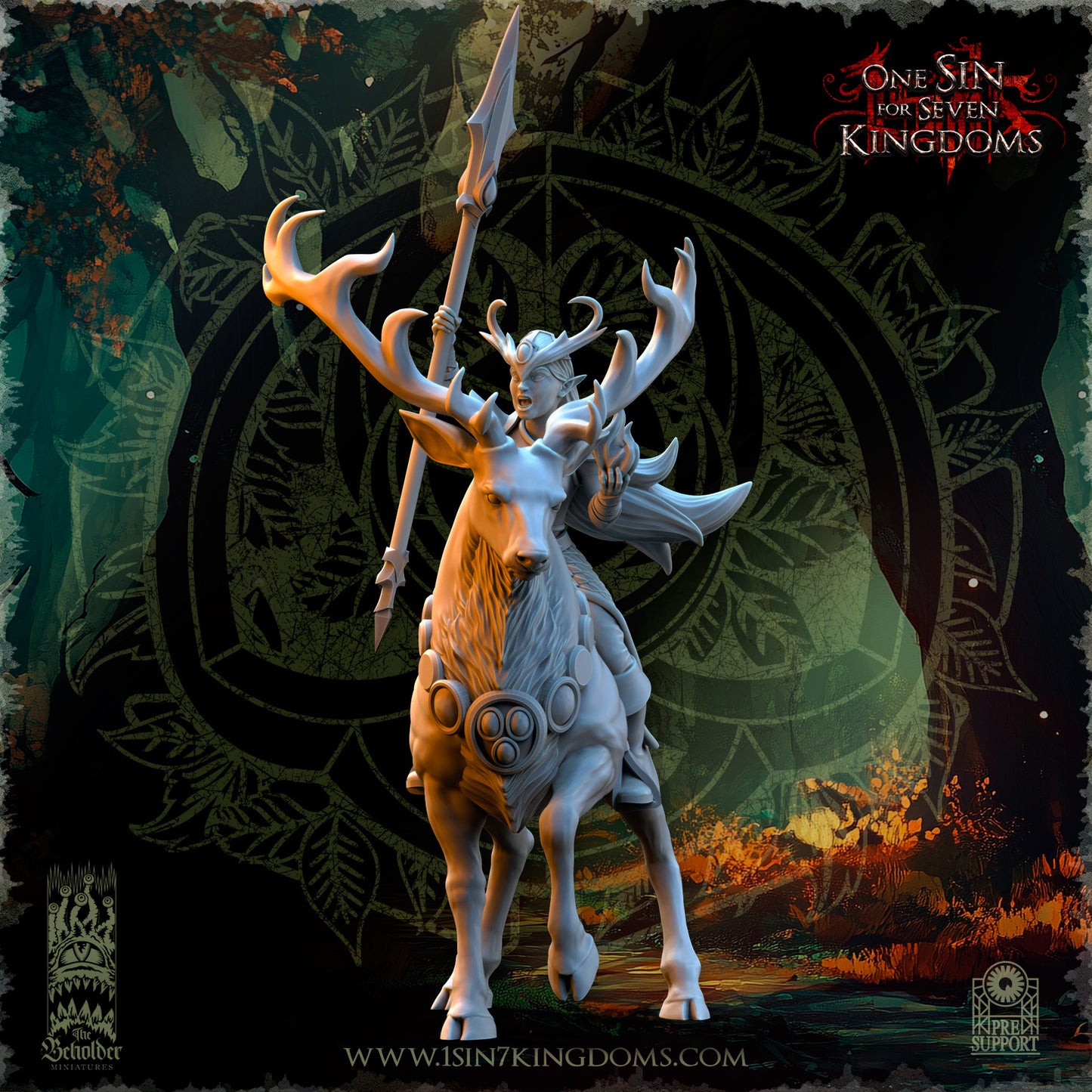 EE - Deepwood Maidens with flame - BR - EVERGREEN ELVES - The Beholder Miniatures 25-09 Novità