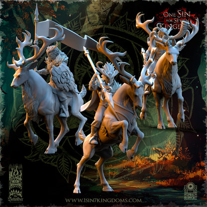 EE - Deepwood Raiders Command Group - BR - EVERGREEN ELVES - The Beholder Miniatures 25-10 Novità