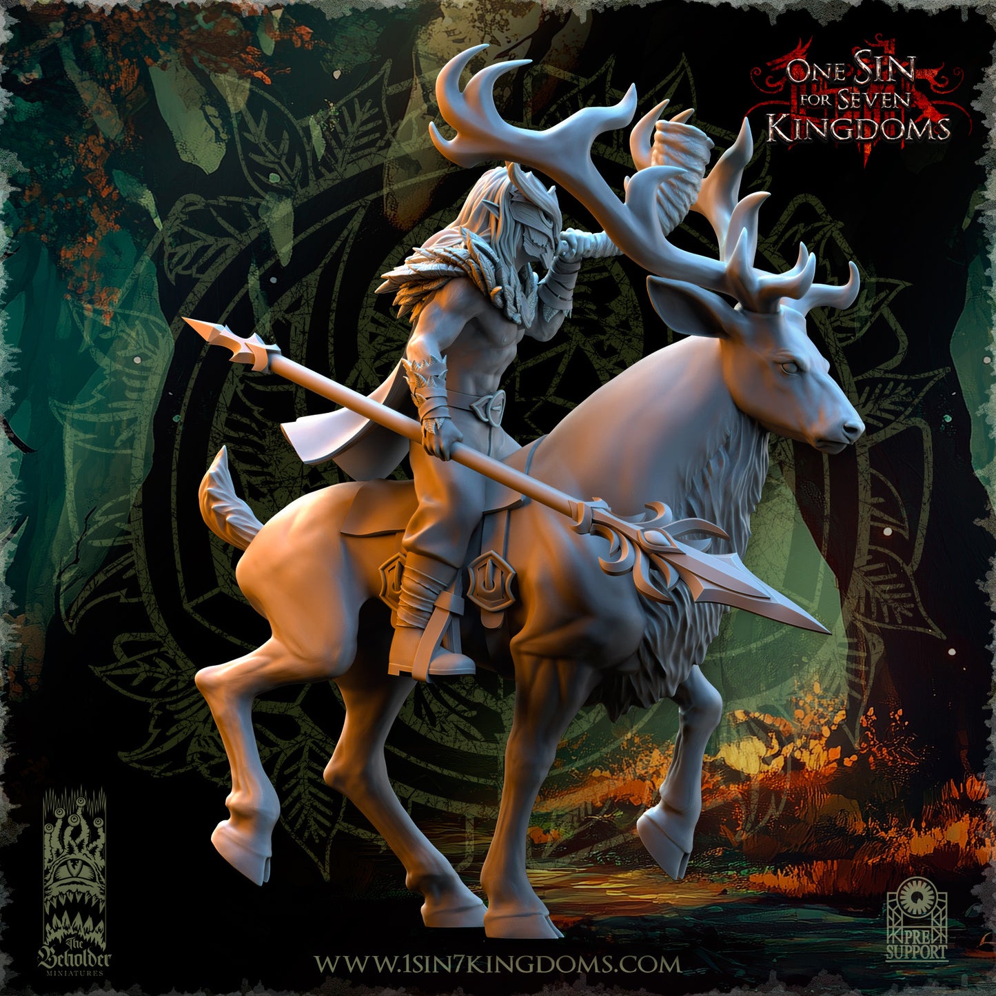 EE - Deepwood Raiders Command Group - BR - EVERGREEN ELVES - The Beholder Miniatures 25-10 Novità