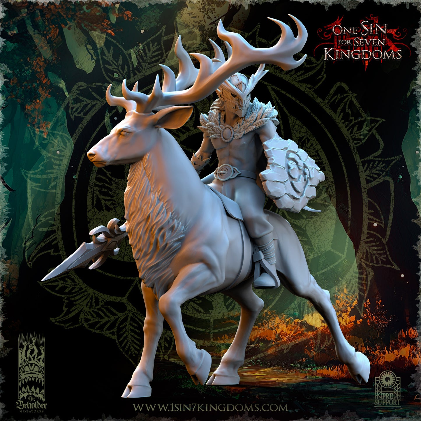 EE - Ohru Tree Shepherd - MULTI – ELFES À FEUILLES PERSISTANTES - Fantasy – The Beholder Miniatures 25-04