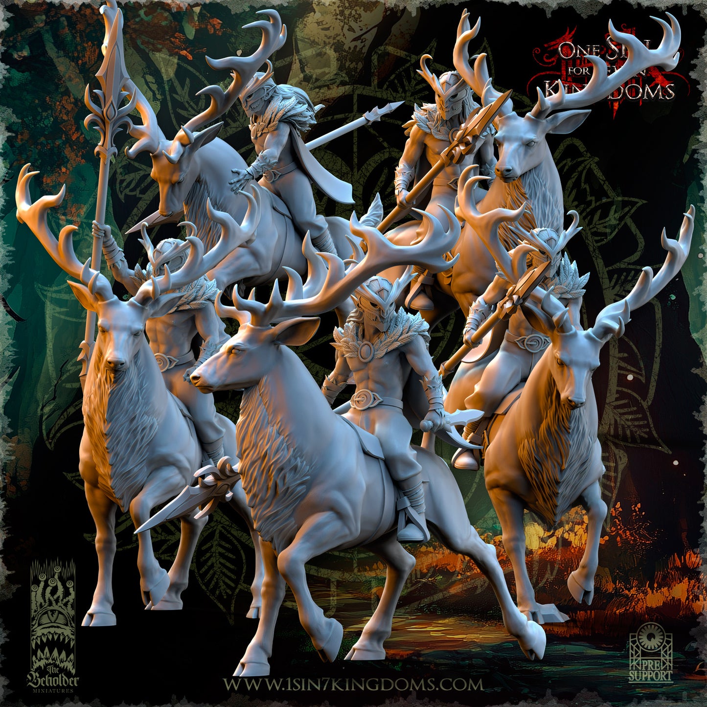 EE - Ohru Tree Shepherd - MULTI – ELFES À FEUILLES PERSISTANTES - Fantasy – The Beholder Miniatures 25-04