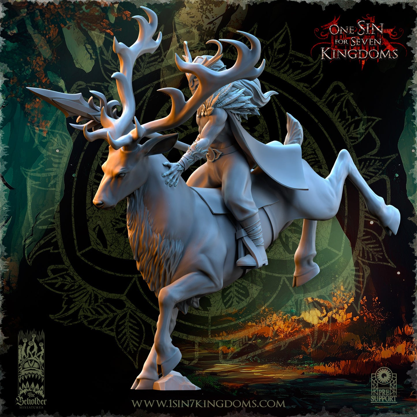 EE - Ohru Tree Shepherd - MULTI – ELFES À FEUILLES PERSISTANTES - Fantasy – The Beholder Miniatures 25-04
