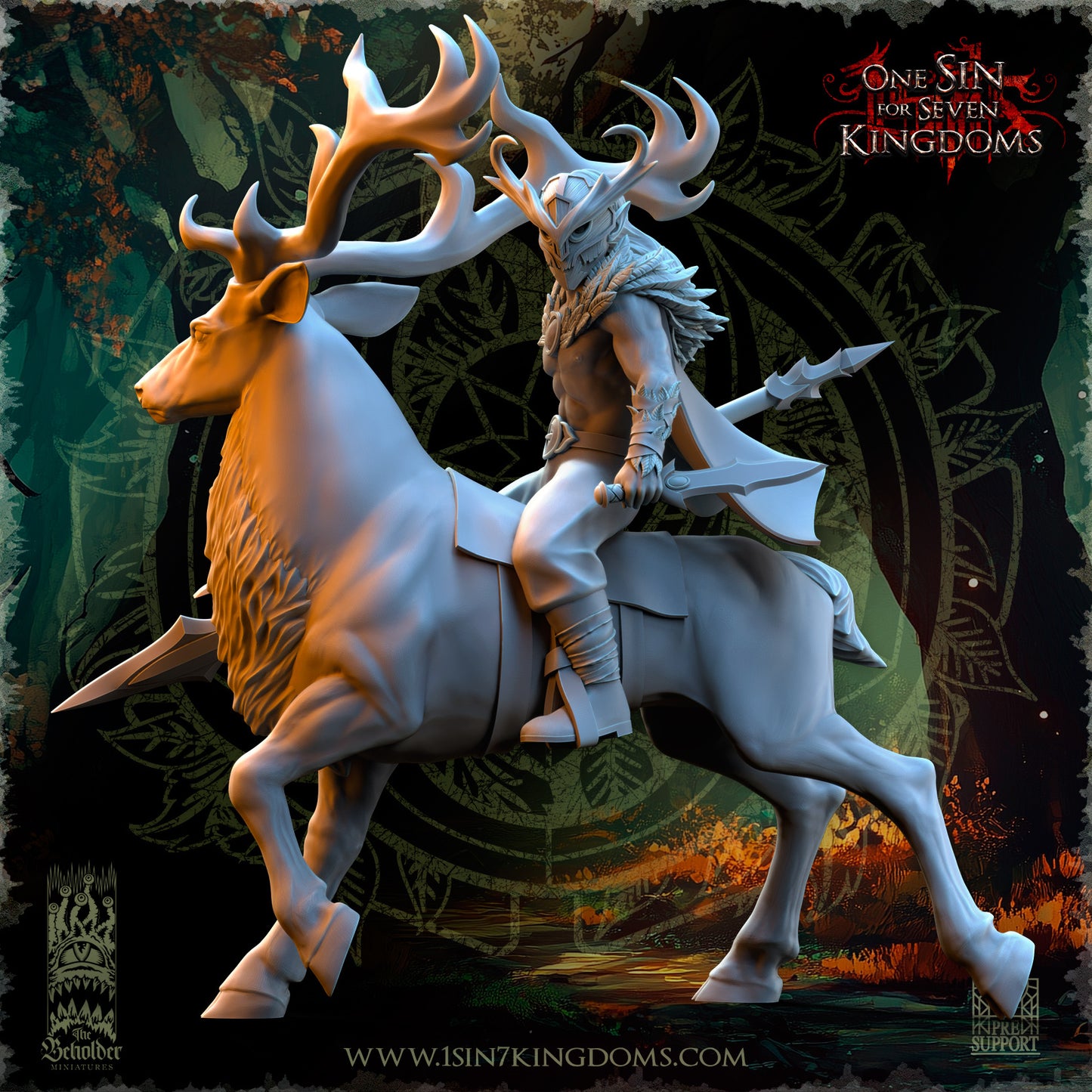 EE - Ohru Tree Shepherd - MULTI – ELFES À FEUILLES PERSISTANTES - Fantasy – The Beholder Miniatures 25-04