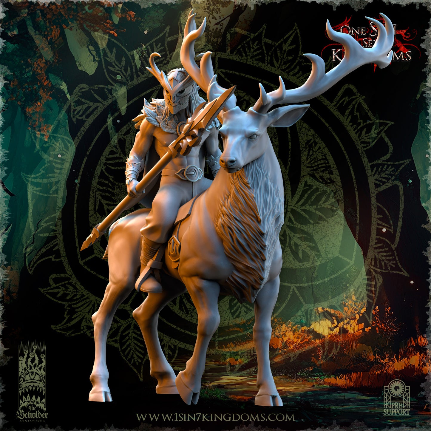 EE - Ohru Tree Shepherd - MULTI – ELFES À FEUILLES PERSISTANTES - Fantasy – The Beholder Miniatures 25-04