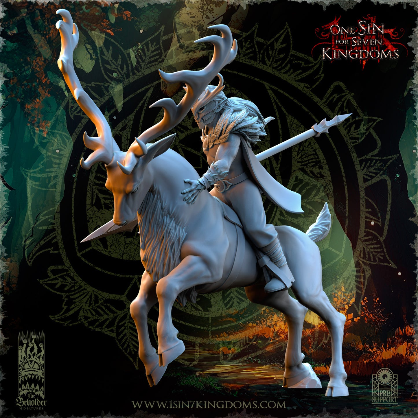 EE - Ohru Tree Shepherd - MULTI – ELFES À FEUILLES PERSISTANTES - Fantasy – The Beholder Miniatures 25-04