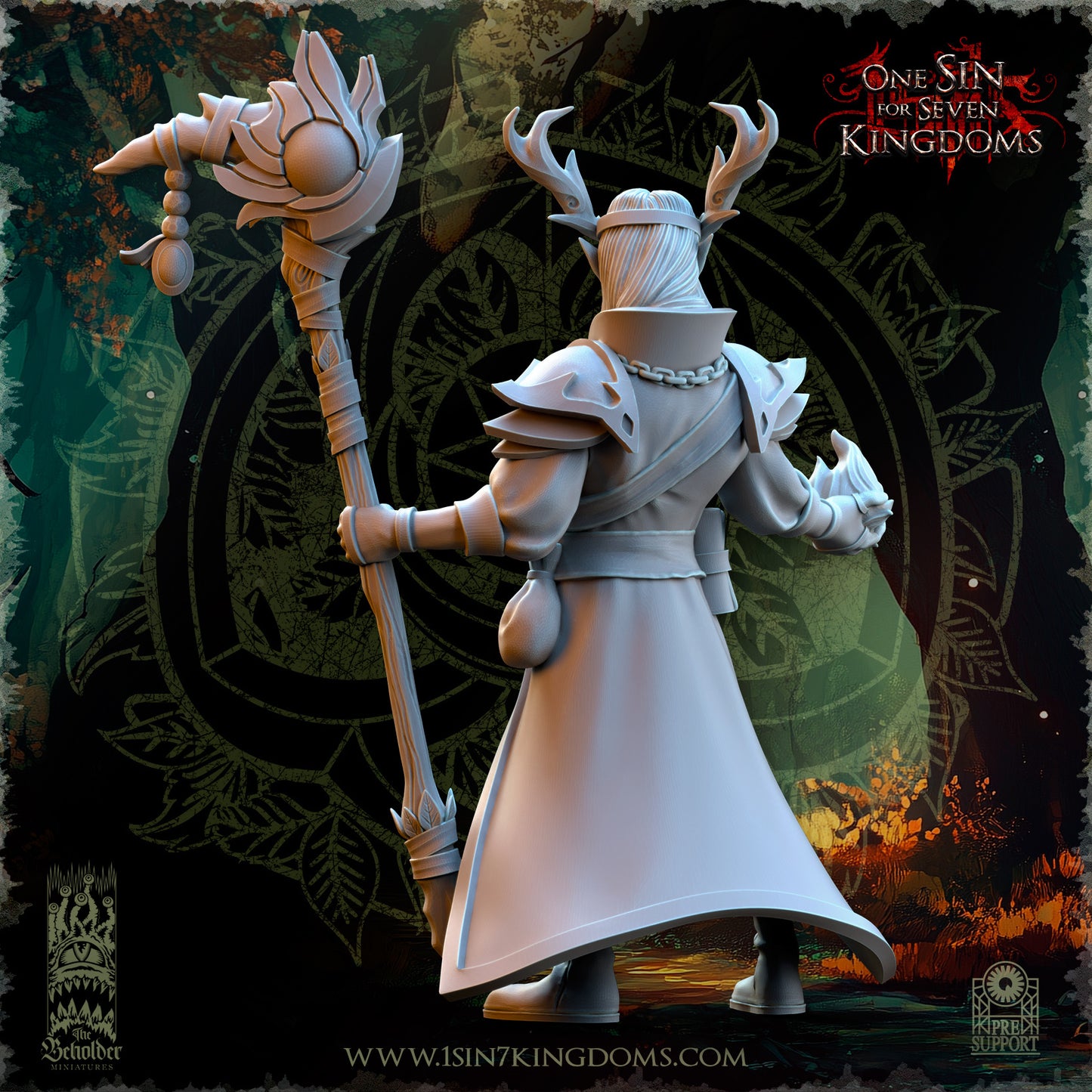 EE - Ohru Tree Shepherd - MULTI – ELFES À FEUILLES PERSISTANTES - Fantasy – The Beholder Miniatures 25-04