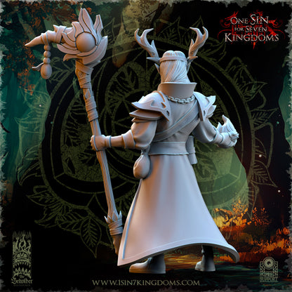 EE - Ohru Tree Shepherd - MULTI – ELFES À FEUILLES PERSISTANTES - Fantasy – The Beholder Miniatures 25-04