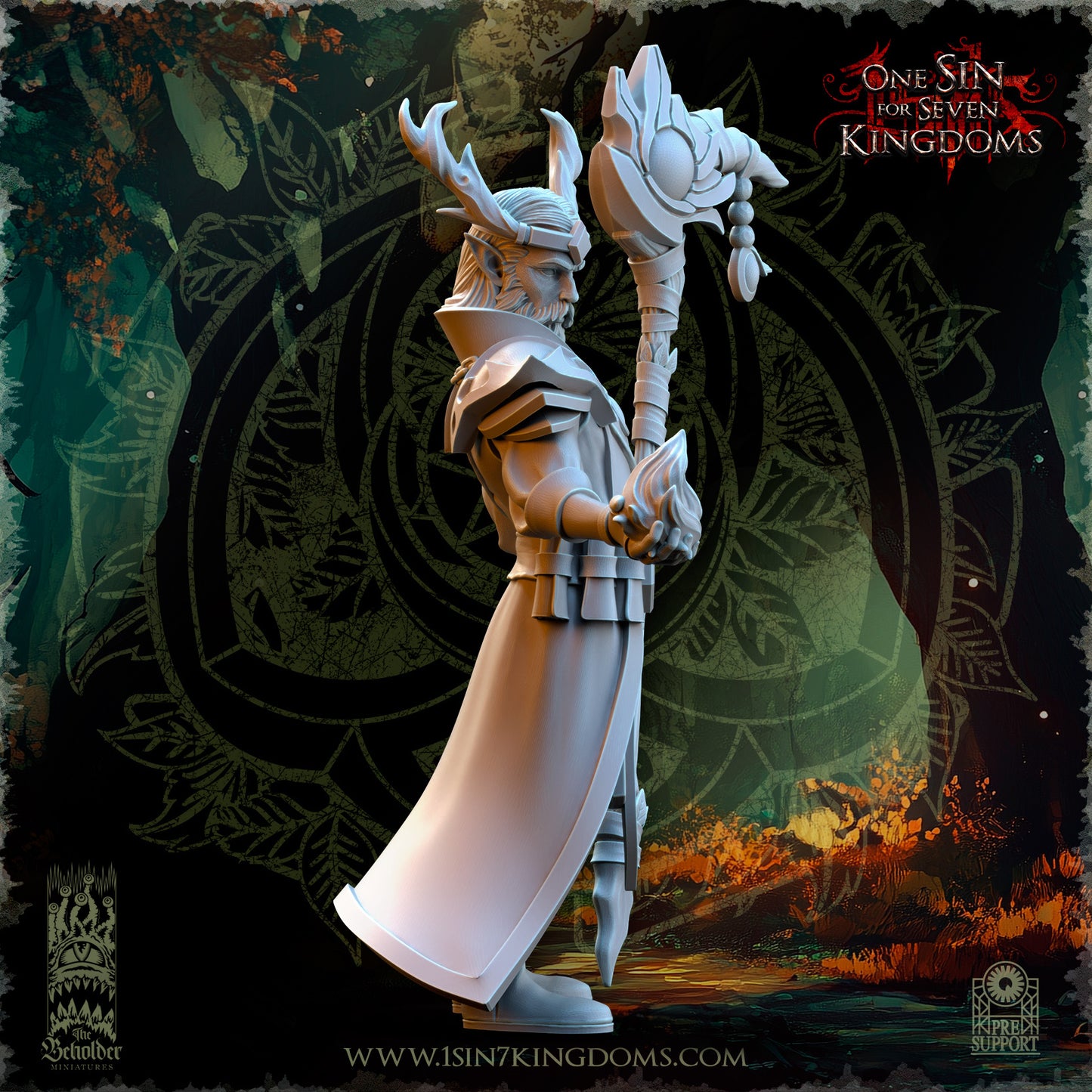 EE - Ohru Tree Shepherd - MULTI – ELFES À FEUILLES PERSISTANTES - Fantasy – The Beholder Miniatures 25-04