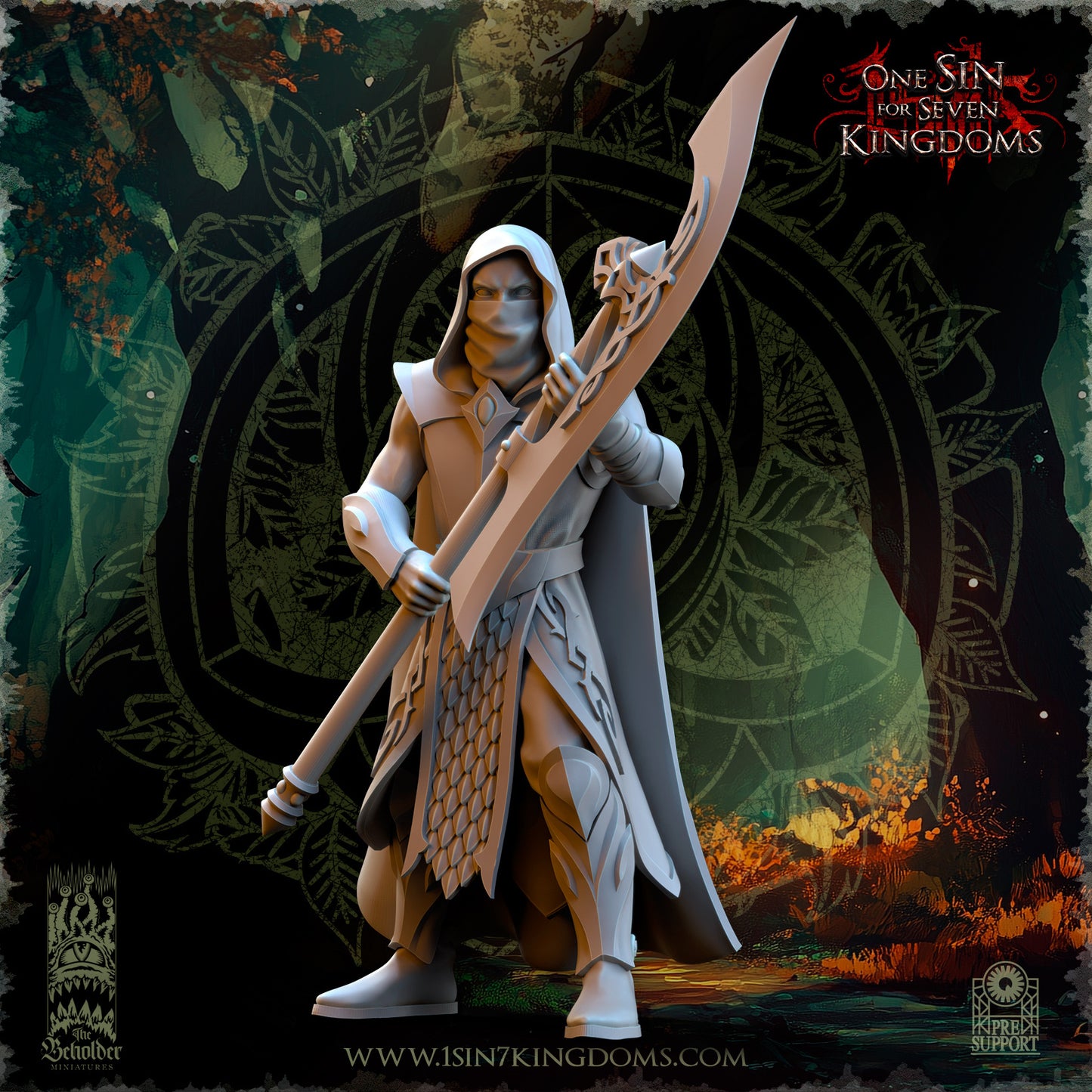 EE - Ohru Tree Shepherd - MULTI – ELFES À FEUILLES PERSISTANTES - Fantasy – The Beholder Miniatures 25-04