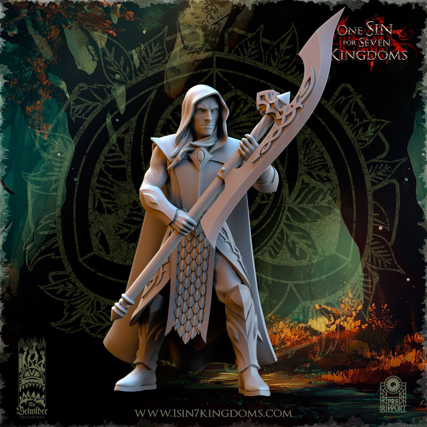 EE - Ohru Tree Shepherd - MULTI – ELFES À FEUILLES PERSISTANTES - Fantasy – The Beholder Miniatures 25-04