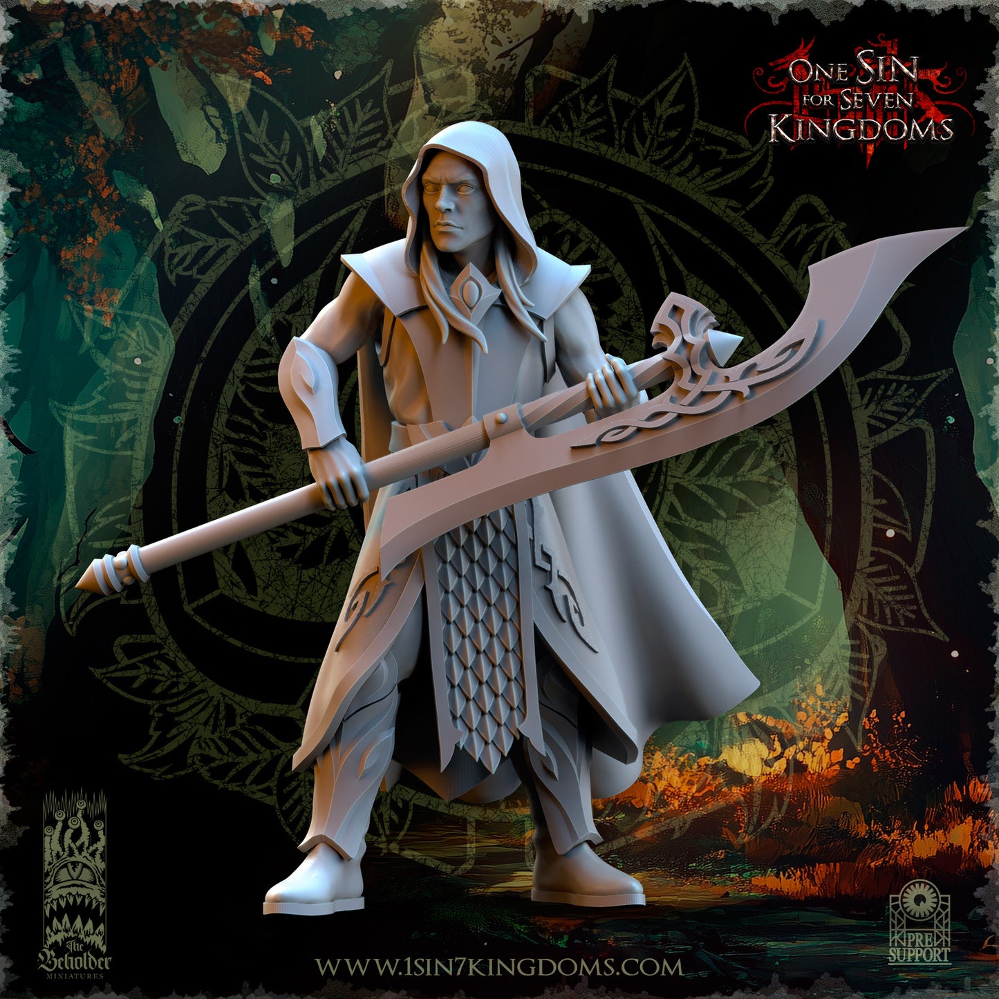 EE - Ohru Tree Shepherd - MULTI – ELFES À FEUILLES PERSISTANTES - Fantasy – The Beholder Miniatures 25-04