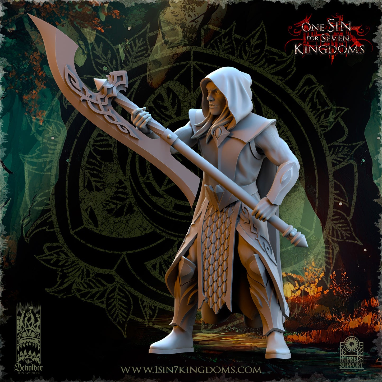EE - Ohru Tree Shepherd - MULTI – ELFES À FEUILLES PERSISTANTES - Fantasy – The Beholder Miniatures 25-04