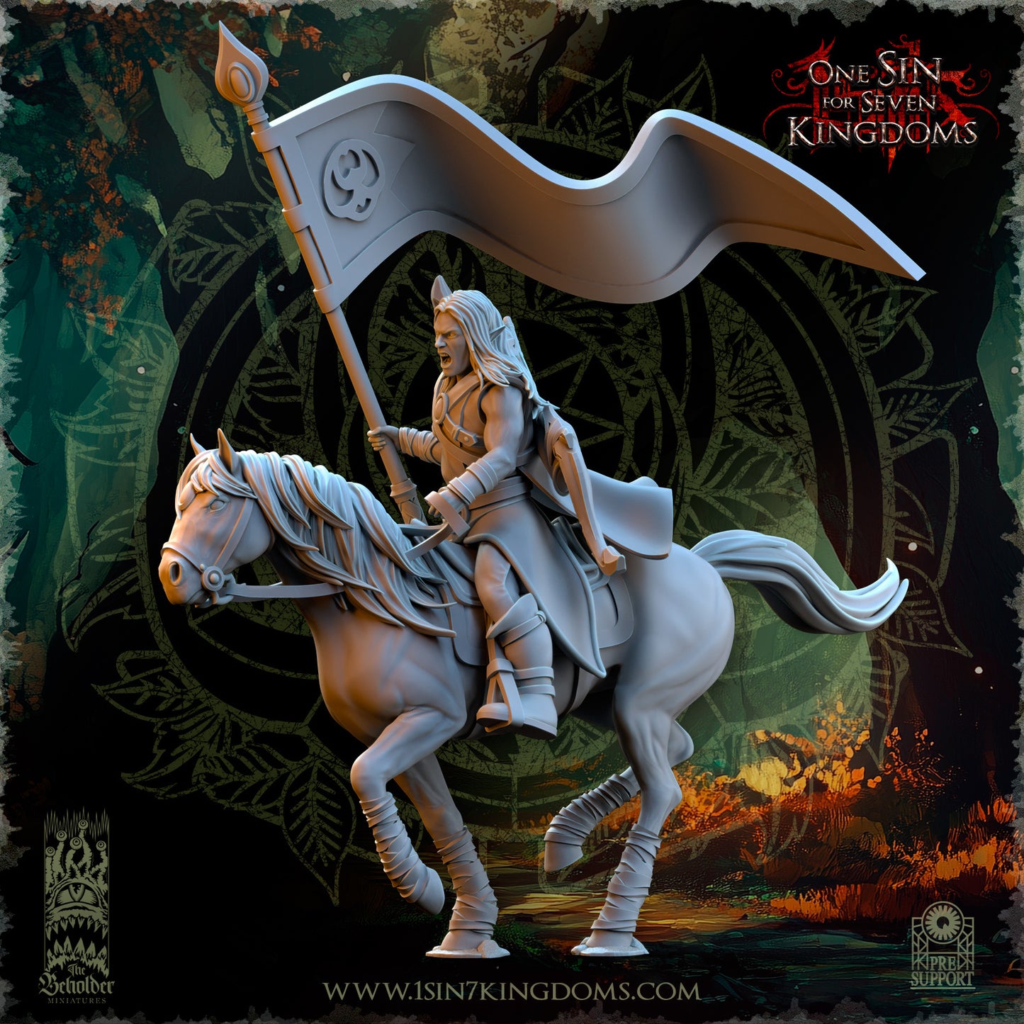 EE - Ohru Tree Shepherd - MULTI – ELFES À FEUILLES PERSISTANTES - Fantasy – The Beholder Miniatures 25-04