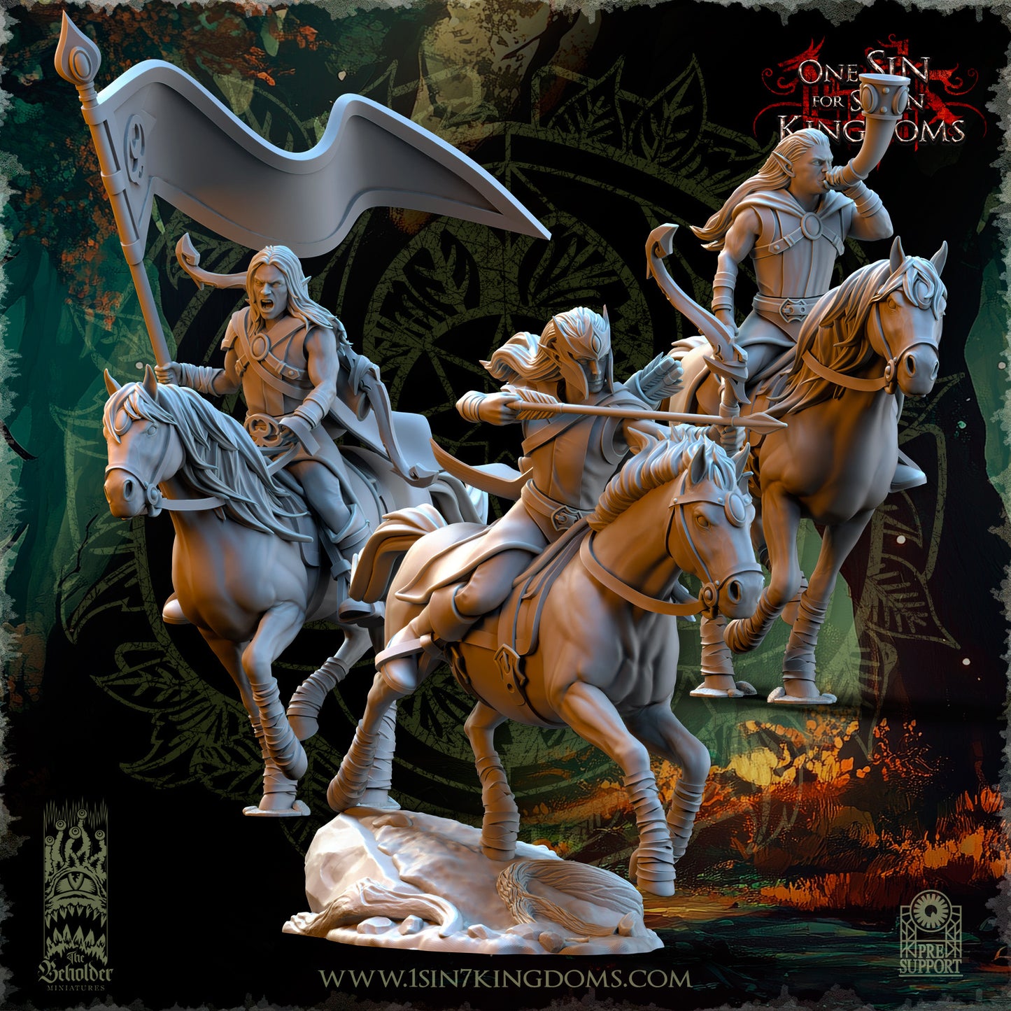 EE - Ohru Tree Shepherd - MULTI – ELFES À FEUILLES PERSISTANTES - Fantasy – The Beholder Miniatures 25-04