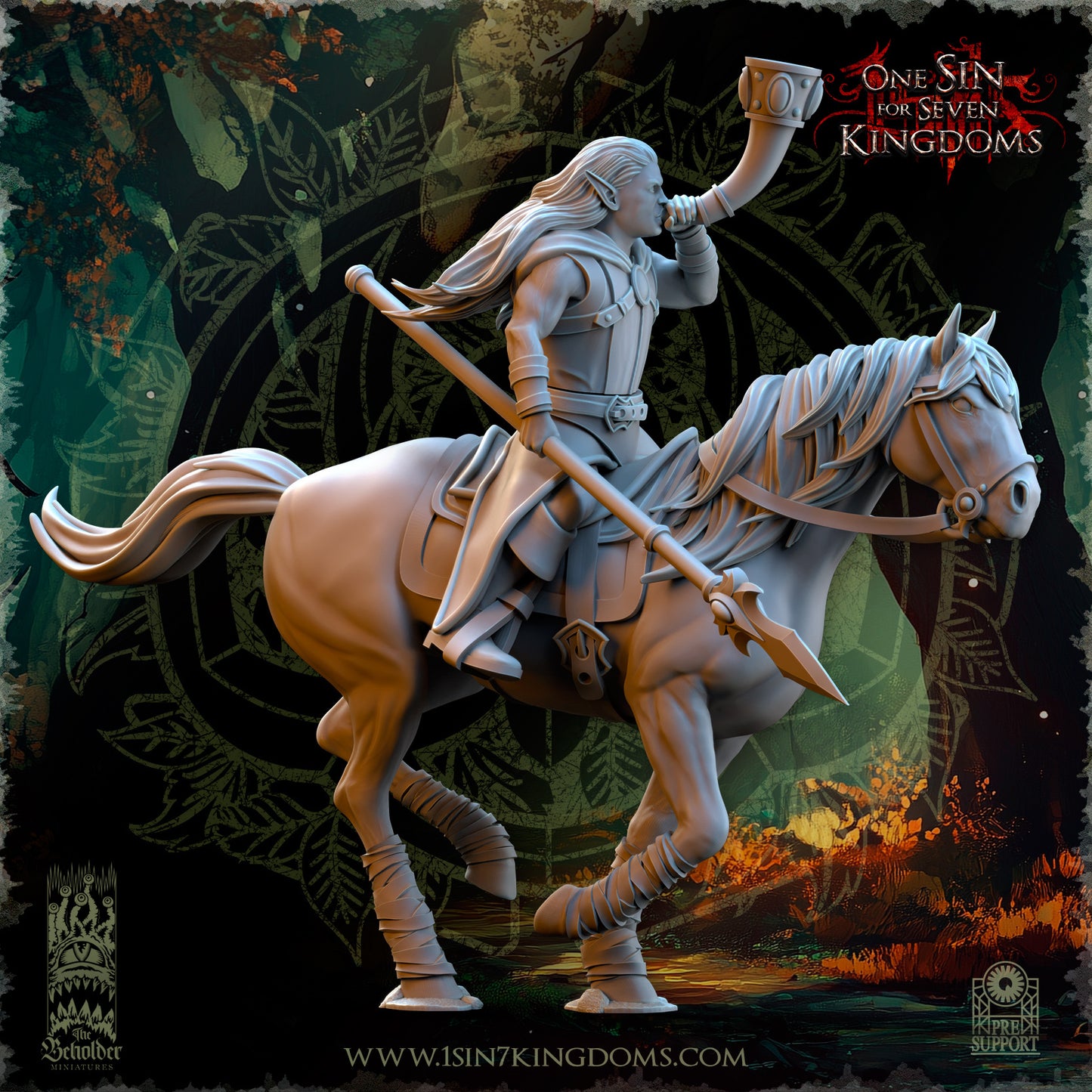 EE - Ohru Tree Shepherd - MULTI – ELFES À FEUILLES PERSISTANTES - Fantasy – The Beholder Miniatures 25-04