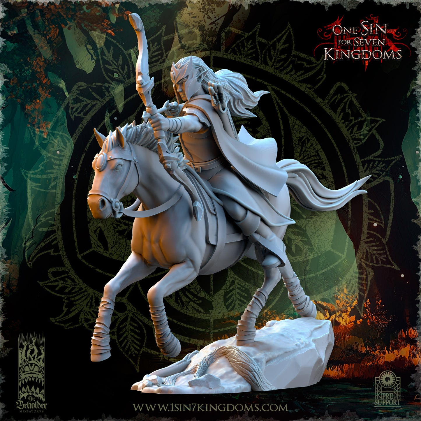 EE - Ohru Tree Shepherd - MULTI – ELFES À FEUILLES PERSISTANTES - Fantasy – The Beholder Miniatures 25-04