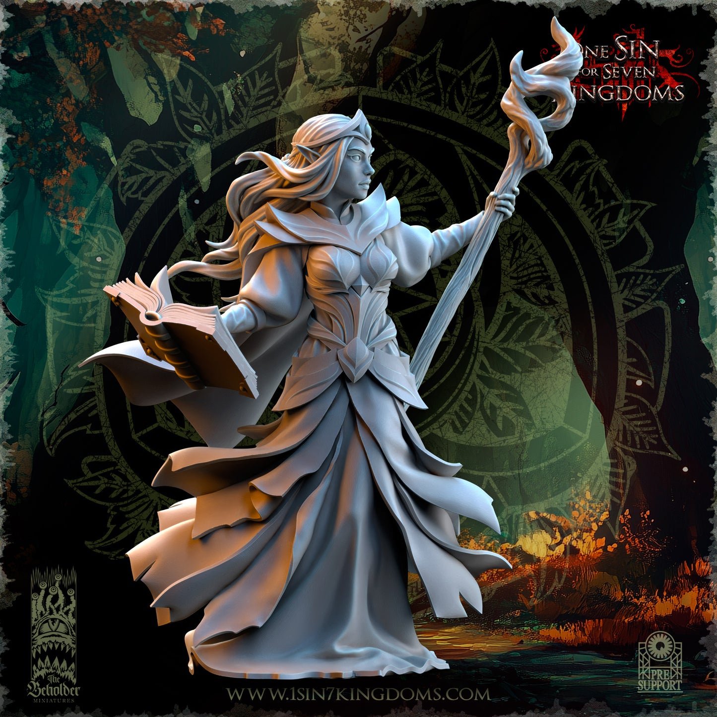EE - Nuara Whisoper of the Trees - BR - EVERGREEN ELVES - The Beholder Miniatures 25-04