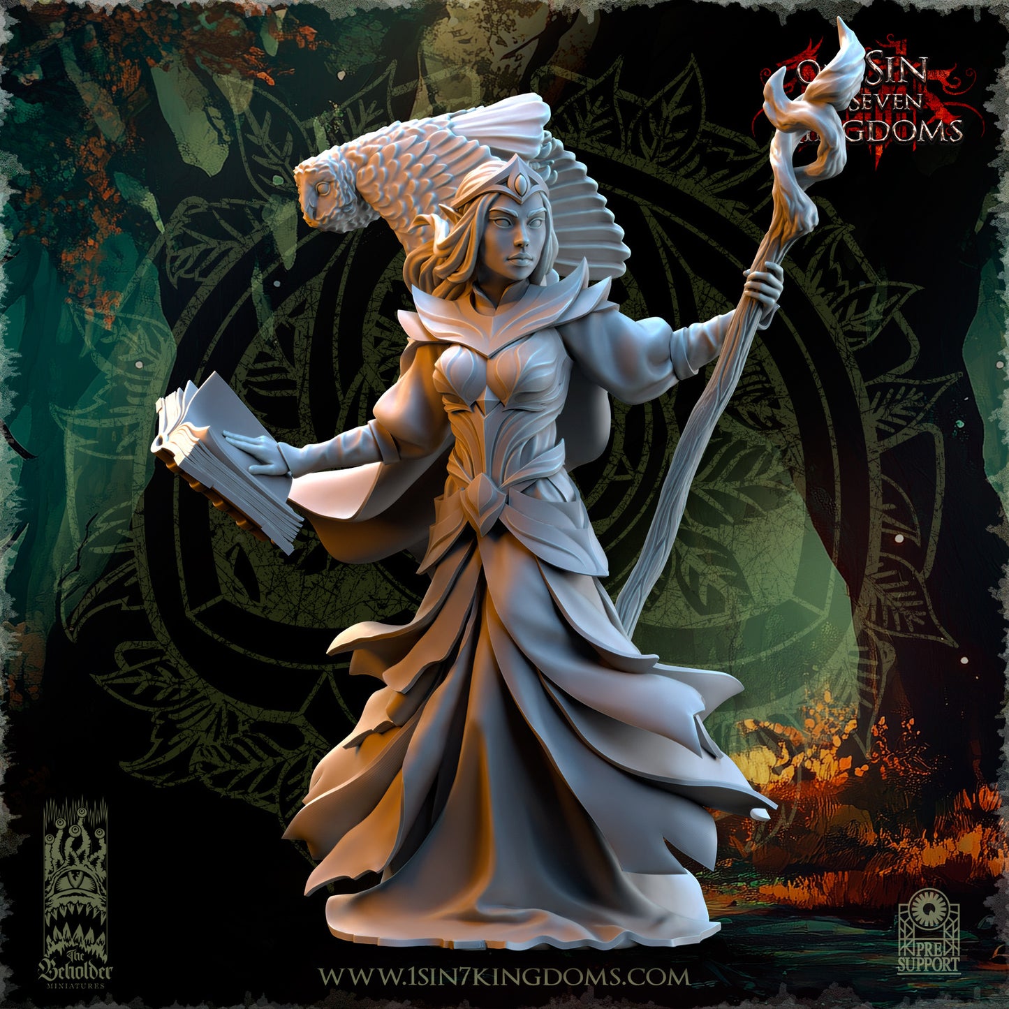 EE - Nuara Whisoper of the Trees - BR - EVERGREEN ELVES - The Beholder Miniatures 25-04