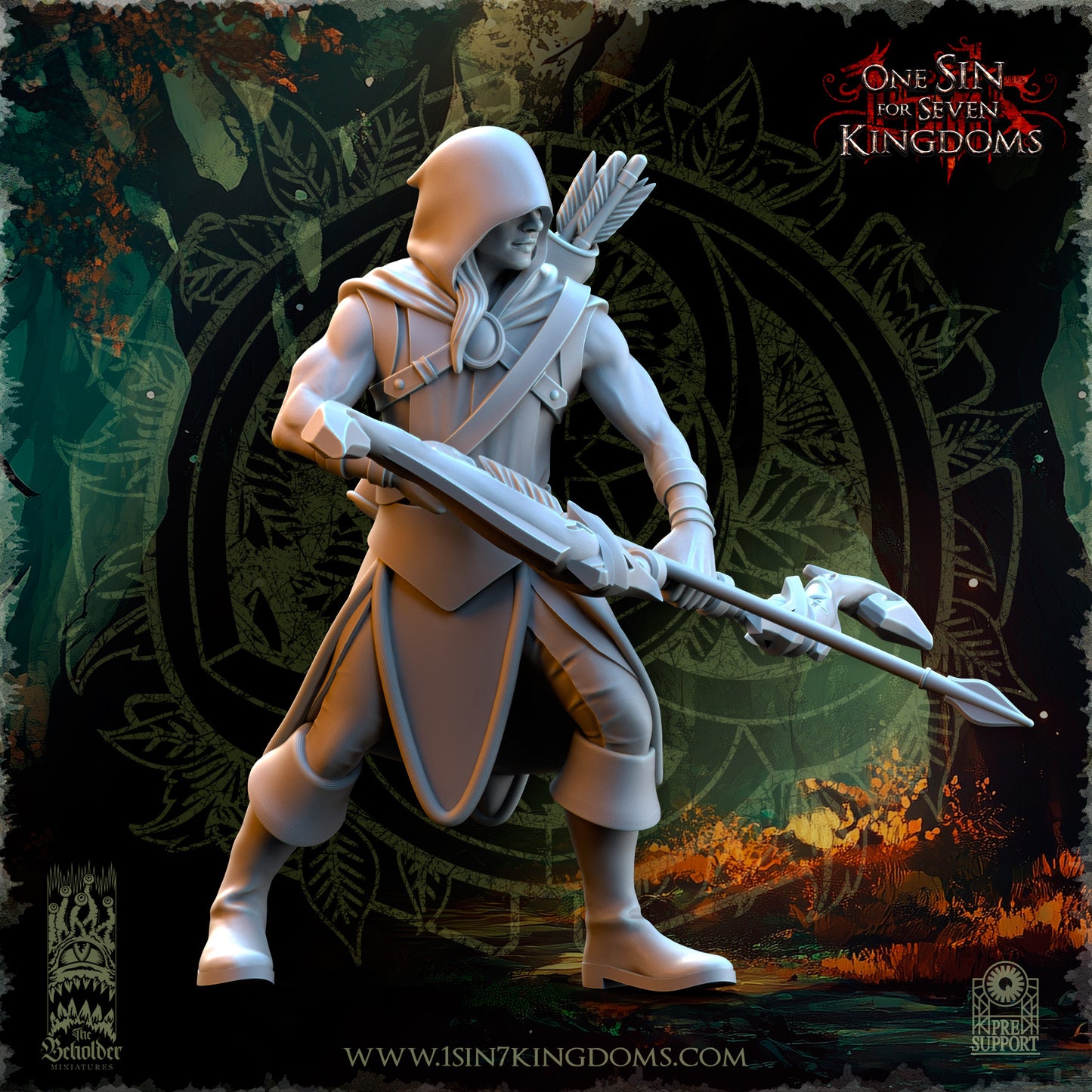 EE - Rangers - Hooded - BR - EVERGREEN ELVES - The Beholder Miniatures 25-04