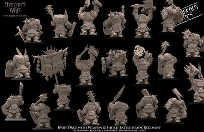 ORC - Iron Orcs with weapon &amp; shield regiment - BR - ORCS - Fantasy – Avatars of War