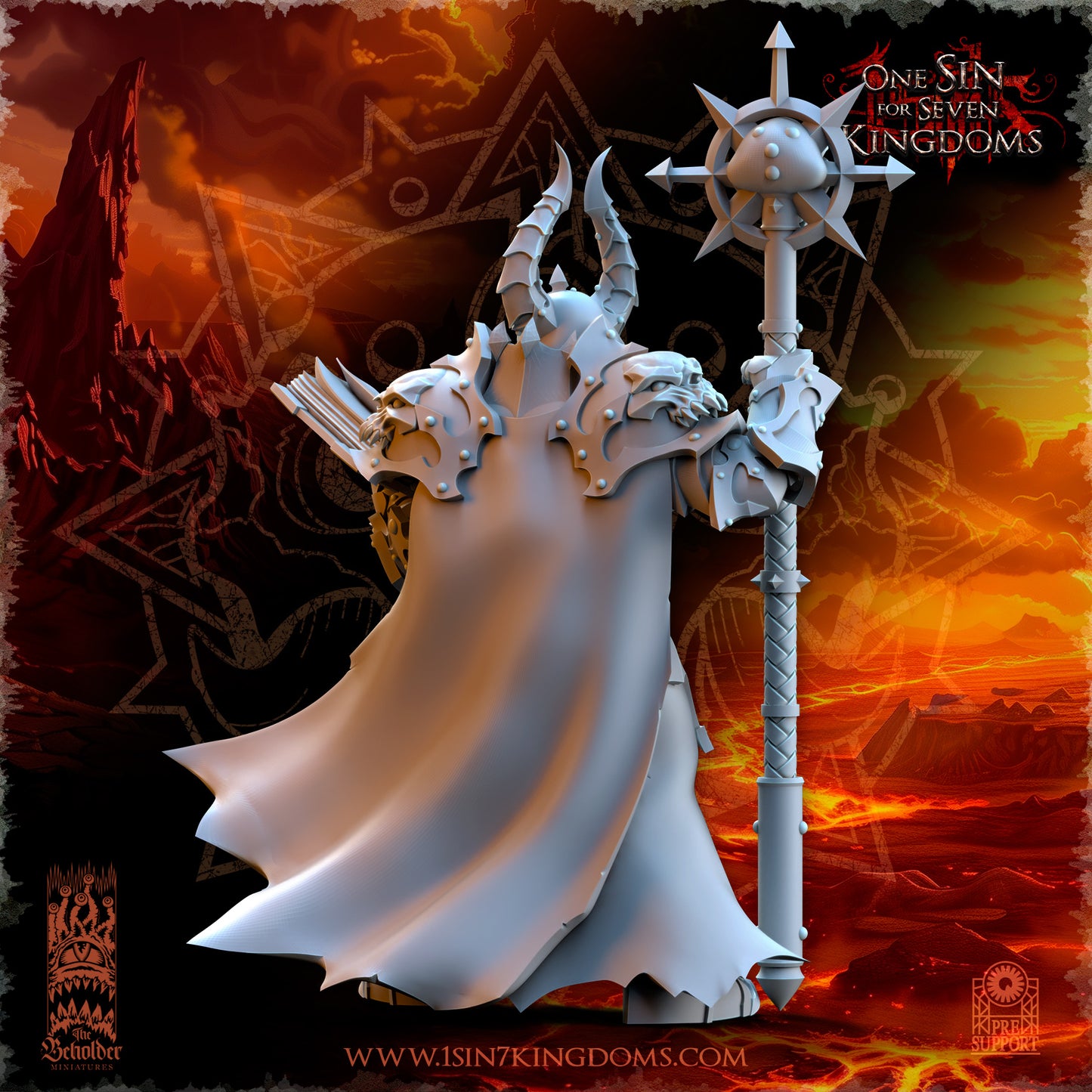RM - Demonaz Ascended Sorcerer - BR - REALMS OF MAYHEM - CHAOS - DEMON - The Beholder Miniatures 25-03