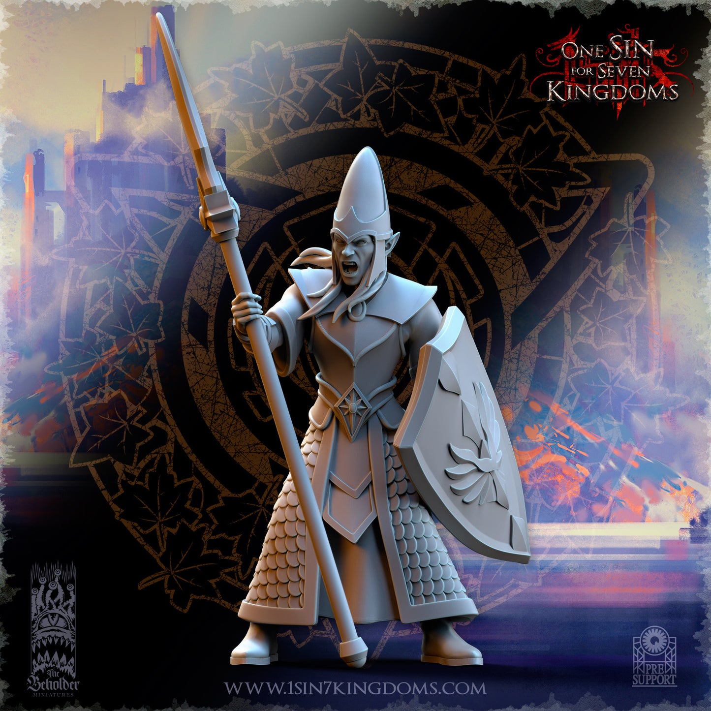 EE - Ohru Tree Shepherd - MULTI – ELFES À FEUILLES PERSISTANTES - Fantasy – The Beholder Miniatures 25-04