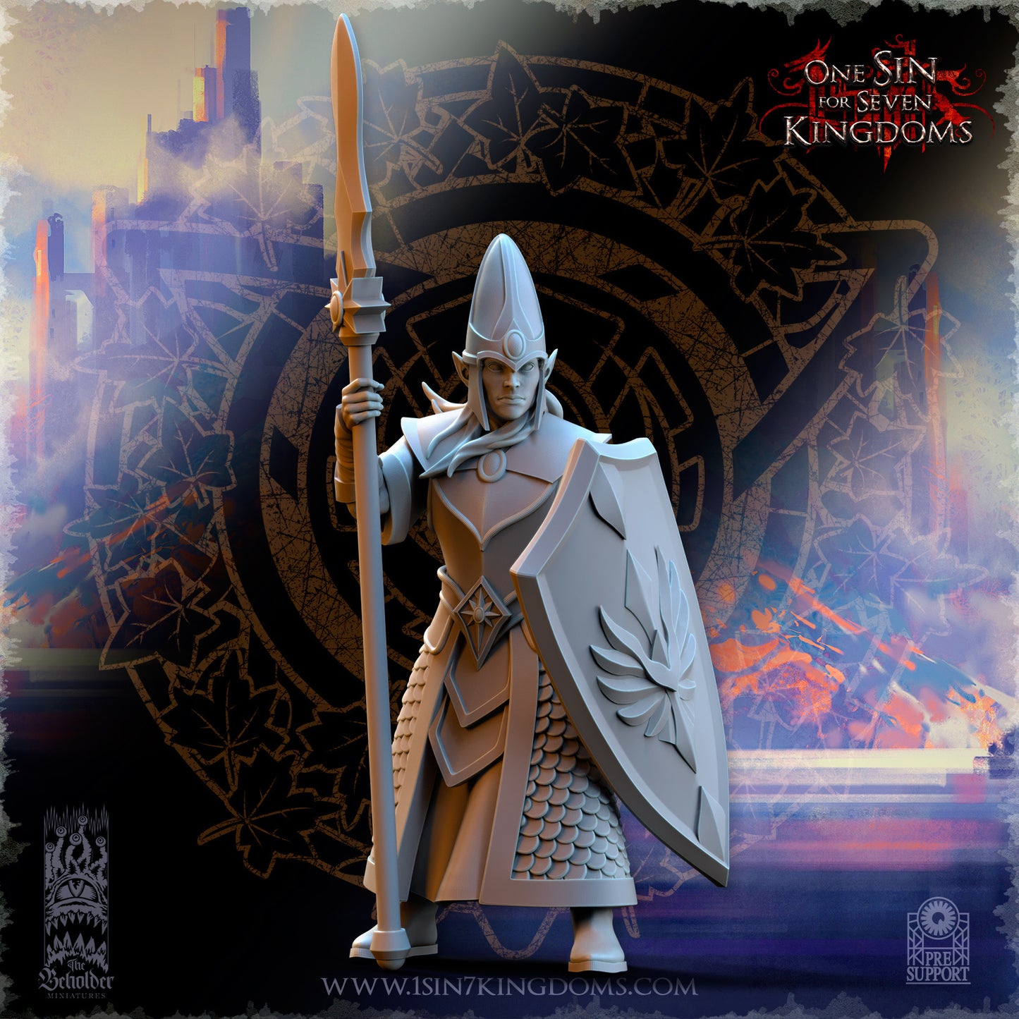 EE - Ohru Tree Shepherd - MULTI – ELFES À FEUILLES PERSISTANTES - Fantasy – The Beholder Miniatures 25-04