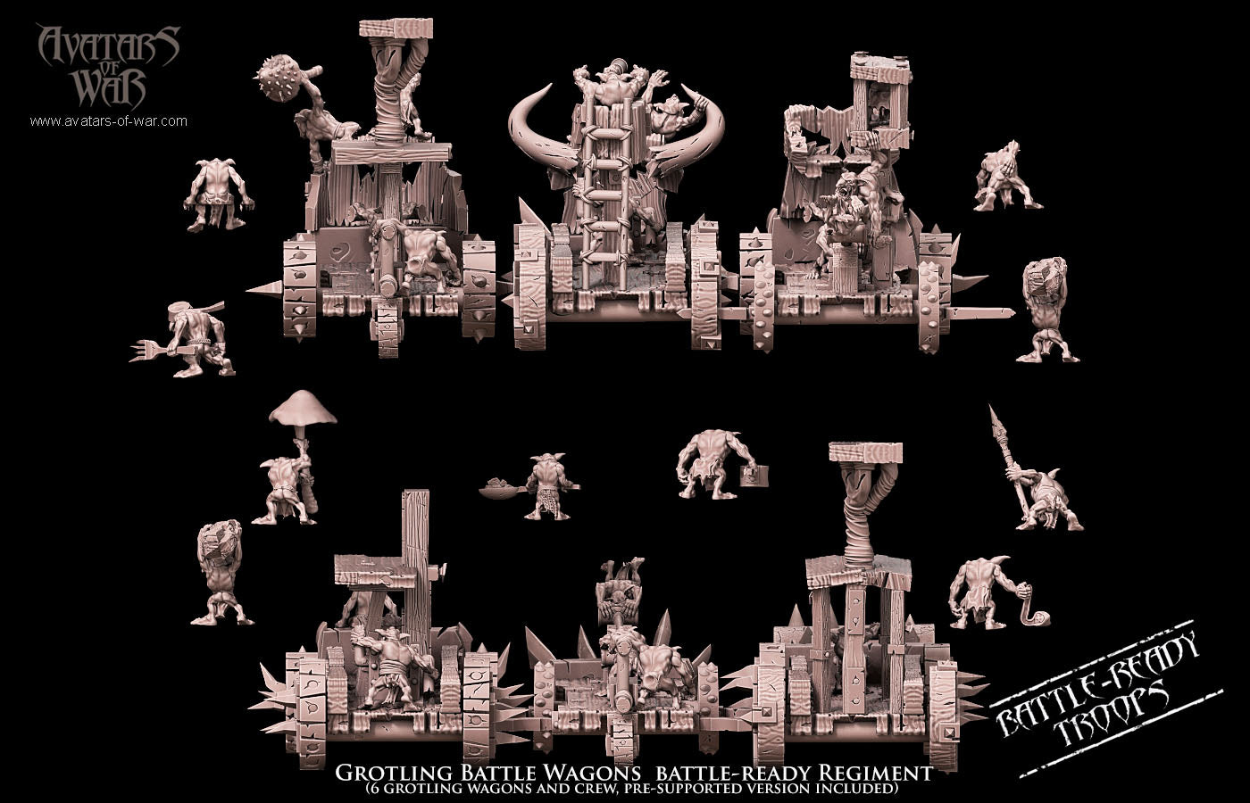 ORC - Orques de Fer avec un régiment d'armes puissantes - BR - ORCS - Fantasy – Avatars de Guerre