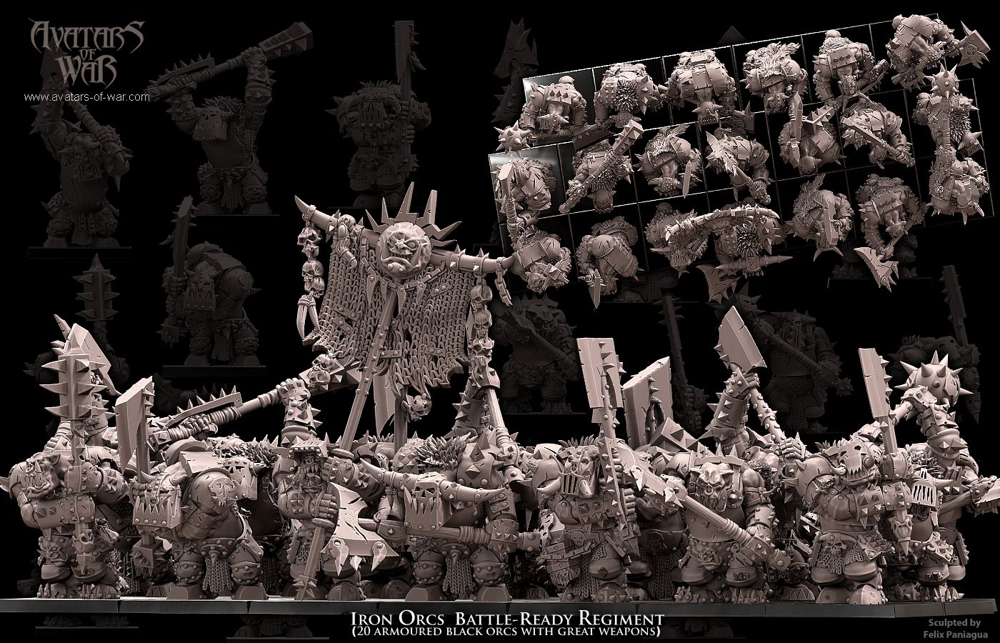 ORC - Iron Orcs with great weapon regiment - BR - ORCS - Fantasy – Avatars of War
