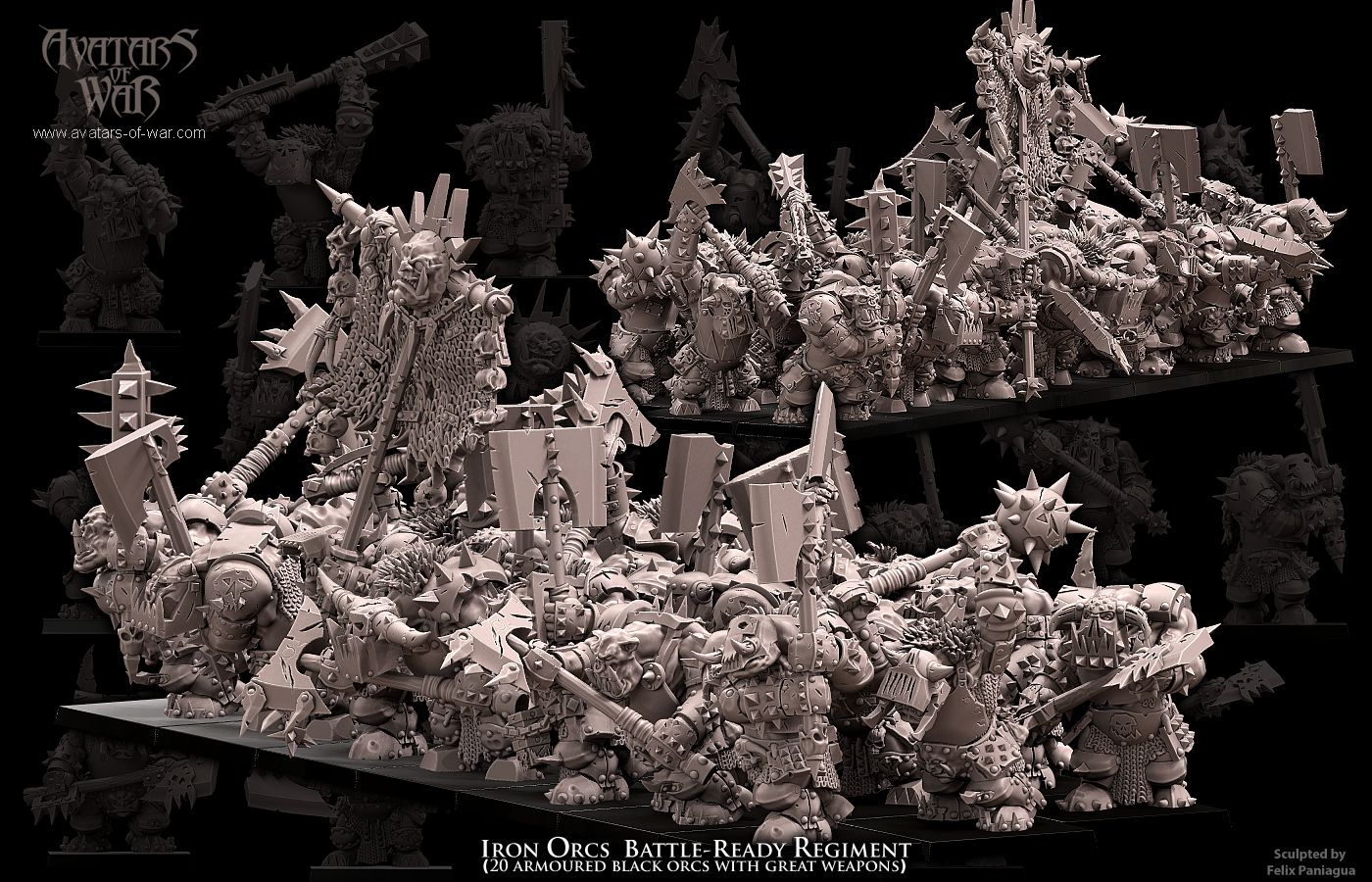 ORC - Iron Orcs with great weapon regiment - BR - ORCS - Fantasy – Avatars of War