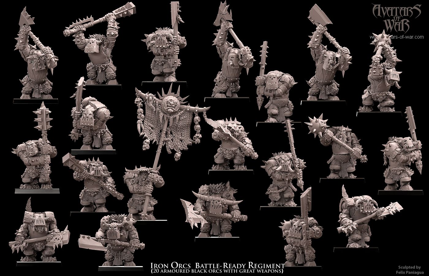 ORC - Iron Orcs with great weapon regiment - BR - ORCS - Fantasy – Avatars of War