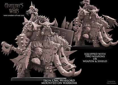 ORC - Iron Orc Warlord mounted on Warboar - MULTI - ORCS - Fantasy – Avatars of War