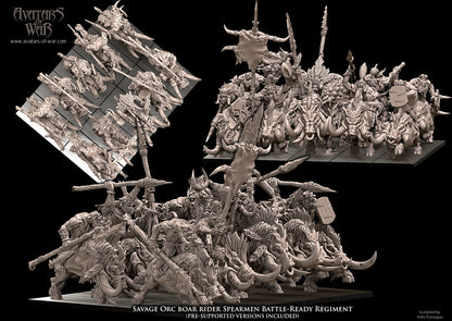 ORC - Savage Orc on warboar Regiment - BR - ORCS - Fantasy – Avatars of War Novità