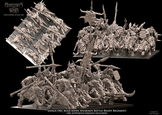 ORC - Savage Orc on warboar Regiment - BR - ORCS - Fantasy – Avatars of War Novità