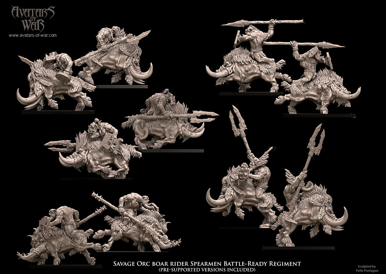ORC - Savage Orc on warboar Regiment - BR - ORCS - Fantasy – Avatars of War Novità