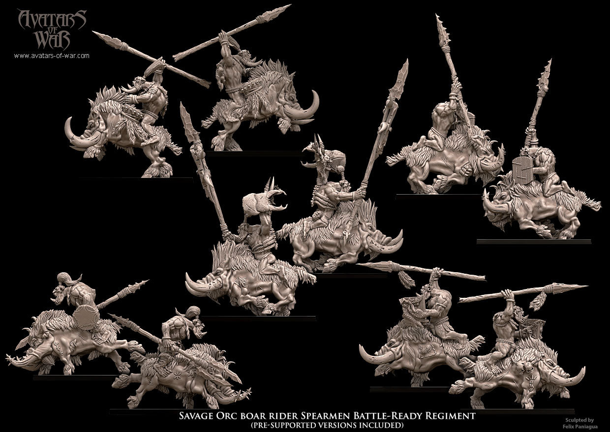 ORC - Savage Orc on warboar Regiment - BR - ORCS - Fantasy – Avatars of War Novità